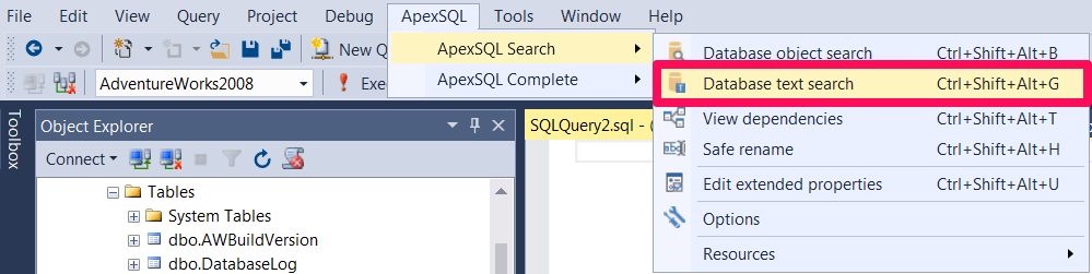 Searching Data in SQL Tables in a Single Click – samirbehara