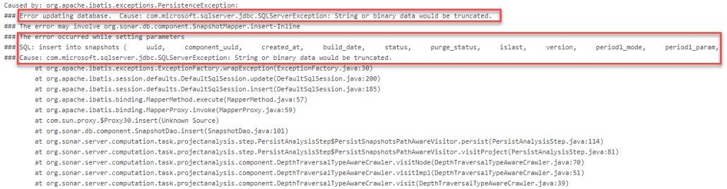 Background Task SonarQube Error