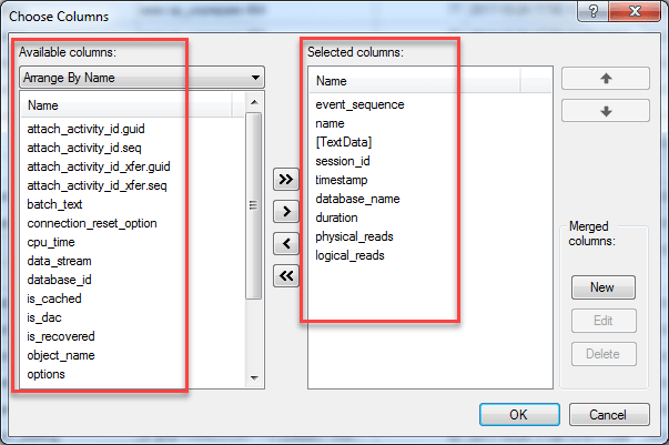 Choose Addtionl Columns