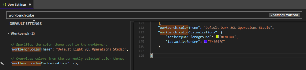 User Setting Customization