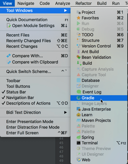 Gradle Window in IntelliJ