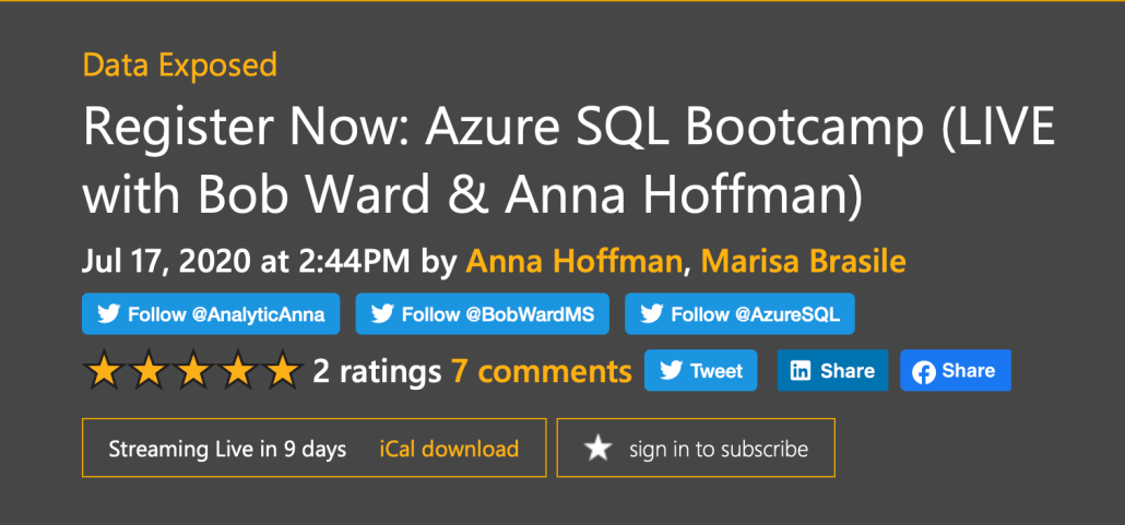 Azure SQL Bootcamp